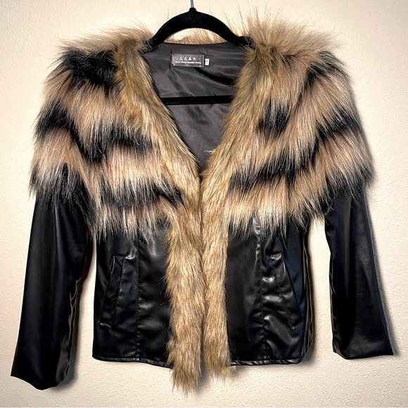Raccoon Fur & Pleather Jacket - Picture 3 of 7